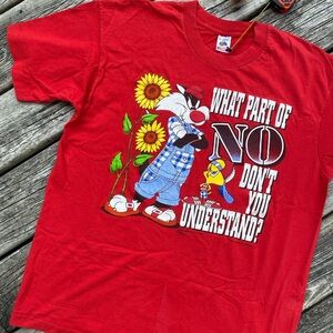 90s Sylvester and Tweety Bird Looney Tunes art shirt XL